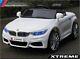 Children's White 12v Electric Ride On Bmw M4 Style Battery Powered Car 2.4g R/c
