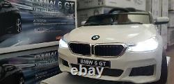 WHITE Kids Ride On Car Licensed BMW 6GT 12V Electric Battery Powered Music Play