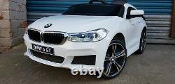 WHITE Kids Ride On Car Licensed BMW 6GT 12V Electric Battery Powered Music Play