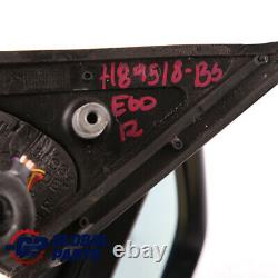Bmw E60 E61 Auto Dip Power Pold Memory Right Wing Mirror O/s Black Saphir 475