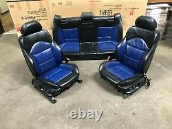Bmw Oem E39 M5 Sièges Avant Et Arrière 2 Tone Blue Black Seat Set Heated M/// Sport