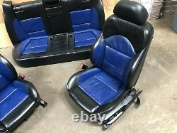 Bmw Oem E39 M5 Sièges Avant Et Arrière 2 Tone Blue Black Seat Set Heated M/// Sport